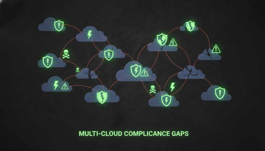 Security and compliance issues showing why multi-cloud strategy fails in large enterprises